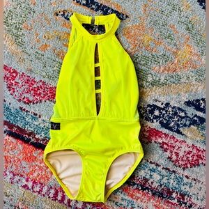 Kandi Kouture neon yellow dance leo